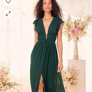 Elegant Green Maxi Dress - Worn once. Like new.